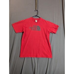 The North Face Shirt Mens Medium Red Dome Logo Casual Short Sleeve